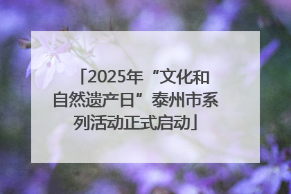 2025年“文化和自然遗产日”泰州市系列活动正式启动
